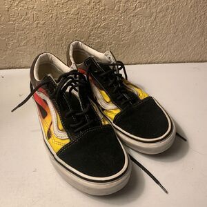 Vans Men’s Size 6.5, Women’s Size 8 Black Suede Old Skool Flame Shoes